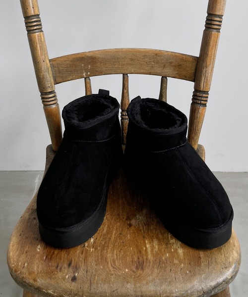 Heather（ヘザー）の「インヒールムートンブーツ　977318（ブーツ・レディース・ブラック/ベージュ/アイボリー・M/L）」の2枚目の写真