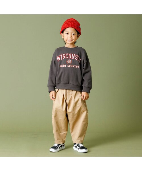 F.O.KIDS（エフオーキッズ）の「カレッジロゴトレーナー（スウェット・キッズ・アイボリー/チャコール/ネイビー/グリーン/レッド・100/110/120/130/140/150/160）」の6枚目の写真