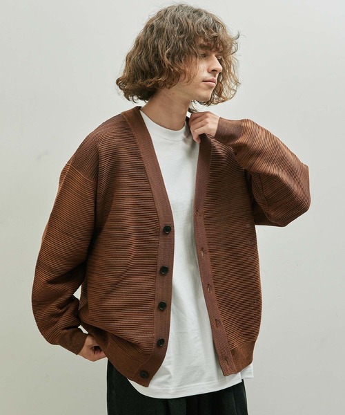 JUNRED(ジュンレッド)の「メランジライトカーディガン(カーディガン/ボレロ・メンズ・チャコールグレー/ダークグリーン/レンガ・L/M)」の11枚目の写真