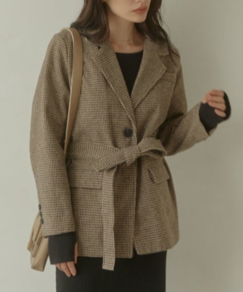 ACYM（アシーム）の「Check over belt ジャケット（テーラード 