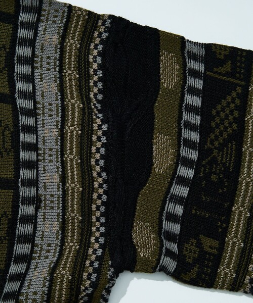 FREAK'S STORE（フリークスストア）の「FREAK’S STORE/フリークスストア ビックシルエット クージー ニットカーディガン（カーディガン/ボレロ・メンズ・オリーブ/ブラック・MEDIUM/LARGE）」の7枚目の写真