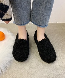 ぬくぬく プードルファー フラットシューズ culs67