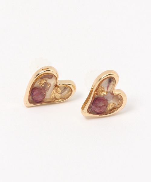 GLOBAL WORK(グローバルワーク)の「ハート封入ピアス/982527(ピアス(両耳用)・レディース・パープル/グリーン/ホワイト・FREE)」の2枚目の写真