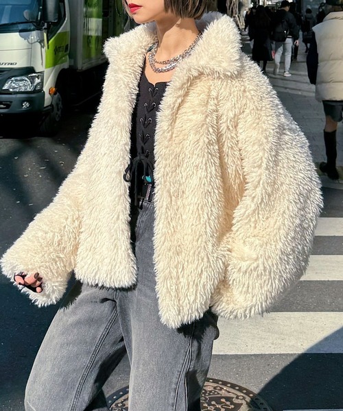 PAGEBOY（ページボーイ）の「2WAYミドルボアコート（その他アウター・レディース・アイボリー/ブラック・FREE）」の3枚目の写真