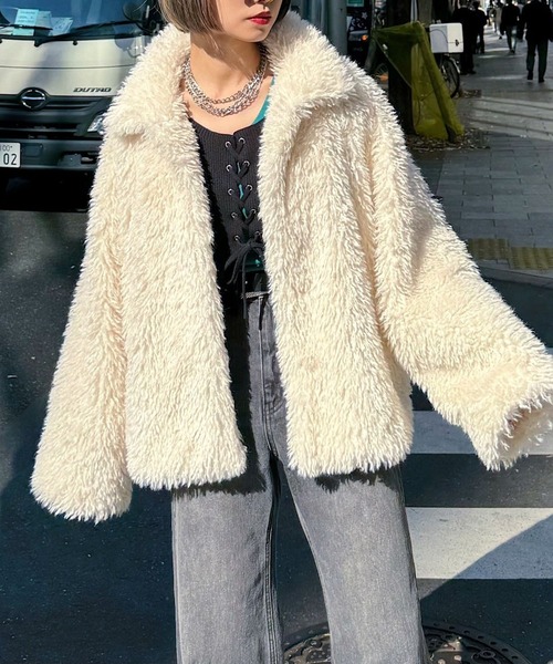 PAGEBOY（ページボーイ）の「2WAYミドルボアコート（その他アウター・レディース・アイボリー/ブラック・FREE）」の7枚目の写真