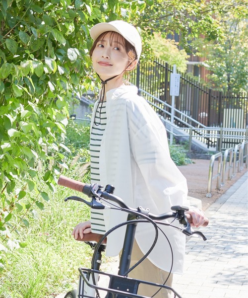 HAT MIKKE（ハットミッケ）の「【オシャメット】インナーガード入り自転車用ヘルメット / キャップ / 帽子 / UV対策 / 紫外線対策 / あご紐付き / CE規格（キャップ・レディース・ネイビー/ベージュ/ブラック・フリー）」の11枚目の写真
