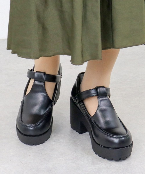 セール】大きいサイズ 厚底 チャンキーヒールストラップ