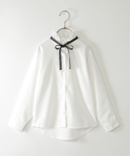 ikka（イッカ）の「【フォーマル対応】ボウタイ付きフリルブラウス（120~160cm）（シャツ/ブラウス・キッズ・オフホワイト・120/130/140/150/160）」の13枚目の写真