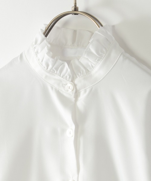 ikka（イッカ）の「【フォーマル対応】ボウタイ付きフリルブラウス（120~160cm）（シャツ/ブラウス・キッズ・オフホワイト・120/130/140/150/160）」の5枚目の写真