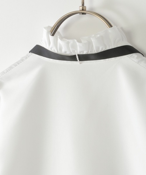 ikka（イッカ）の「【フォーマル対応】ボウタイ付きフリルブラウス（120~160cm）（シャツ/ブラウス・キッズ・オフホワイト・120/130/140/150/160）」の8枚目の写真