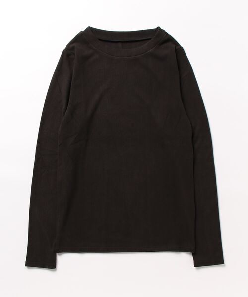 and it_（アンドイット）の「起毛リブクルーネック長袖Tシャツ（Tシャツ/カットソー・レディース・グレイッシュベージュ/ブラック/ブルー/アイボリー/グリーン・M）」の3枚目の写真