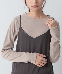 起毛リブクルーネック長袖Tシャツ