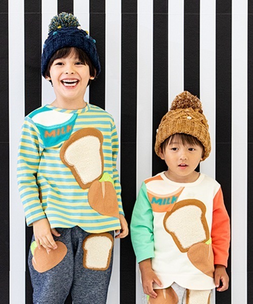 baby cheer(ベイビーチアー)の「ベーカリートレーナー(スウェット・キッズ・キナリ/イエロー・110cm/120cm/100cm/90cm/80cm)」の3枚目の写真