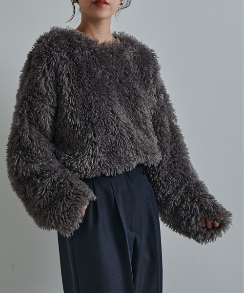 COLONY 2139（コロニートゥーワンスリーナイン）の「WEB・一部店舗限定 / 2WAYフリンジVネックプルオーバー（Tシャツ/カットソー・レディース・アイボリー/ブラック/グレー/ネイビー・FREE）」の3枚目の写真