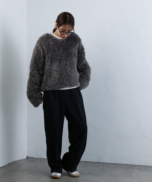 COLONY 2139（コロニートゥーワンスリーナイン）の「WEB・一部店舗限定 / 2WAYフリンジVネックプルオーバー（Tシャツ/カットソー・レディース・アイボリー/ブラック/グレー/ネイビー・FREE）」の13枚目の写真