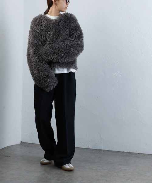 COLONY 2139（コロニートゥーワンスリーナイン）の「WEB・一部店舗限定 / 2WAYフリンジVネックプルオーバー（Tシャツ/カットソー・レディース・アイボリー/ブラック/グレー/ネイビー・FREE）」の11枚目の写真