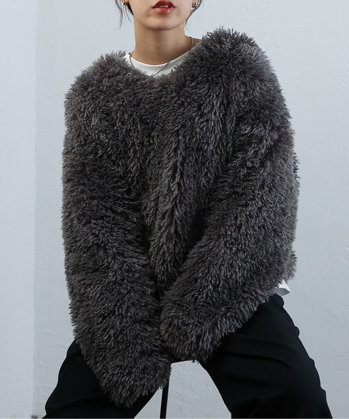 COLONY 2139（コロニートゥーワンスリーナイン）の「WEB・一部店舗限定 / 2WAYフリンジVネックプルオーバー（Tシャツ/カットソー・レディース・アイボリー/ブラック/グレー/ネイビー・FREE）」の9枚目の写真