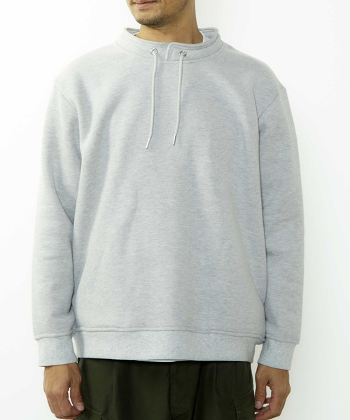 MEN'S MELROSE（メンズメルローズ）の「【MASTER FRAME/マスターフレーム】変形スタンドカラープルオーバースウェット（スウェット・メンズ・ミント/チャコールグレー/ライトグレー・4/3）」の4枚目の写真