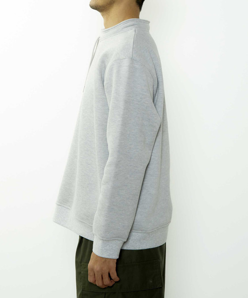 MEN'S MELROSE（メンズメルローズ）の「【MASTER FRAME/マスターフレーム】変形スタンドカラープルオーバースウェット（スウェット・メンズ・ミント/チャコールグレー/ライトグレー・4/3）」の5枚目の写真