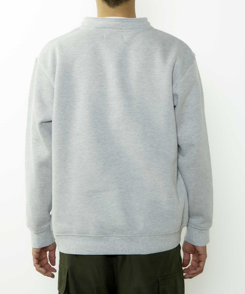 MEN'S MELROSE（メンズメルローズ）の「【MASTER FRAME/マスターフレーム】変形スタンドカラープルオーバースウェット（スウェット・メンズ・ミント/チャコールグレー/ライトグレー・4/3）」の6枚目の写真