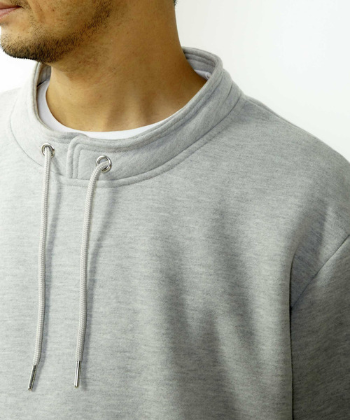 MEN'S MELROSE（メンズメルローズ）の「【MASTER FRAME/マスターフレーム】変形スタンドカラープルオーバースウェット（スウェット・メンズ・ミント/チャコールグレー/ライトグレー・4/3）」の8枚目の写真