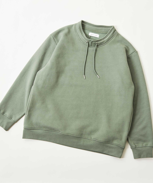 MEN'S MELROSE（メンズメルローズ）の「【MASTER FRAME/マスターフレーム】変形スタンドカラープルオーバースウェット（スウェット・メンズ・ミント/チャコールグレー/ライトグレー・4/3）」の12枚目の写真