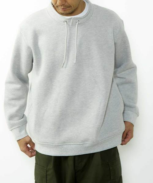 MEN'S MELROSE（メンズメルローズ）の「【MASTER FRAME/マスターフレーム】変形スタンドカラープルオーバースウェット（スウェット・メンズ・ミント/チャコールグレー/ライトグレー・4/3）」の16枚目の写真