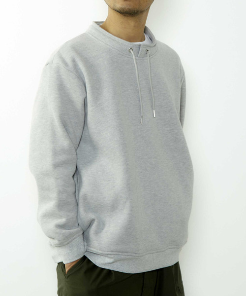 MEN'S MELROSE（メンズメルローズ）の「【MASTER FRAME/マスターフレーム】変形スタンドカラープルオーバースウェット（スウェット・メンズ・ミント/チャコールグレー/ライトグレー・4/3）」の17枚目の写真