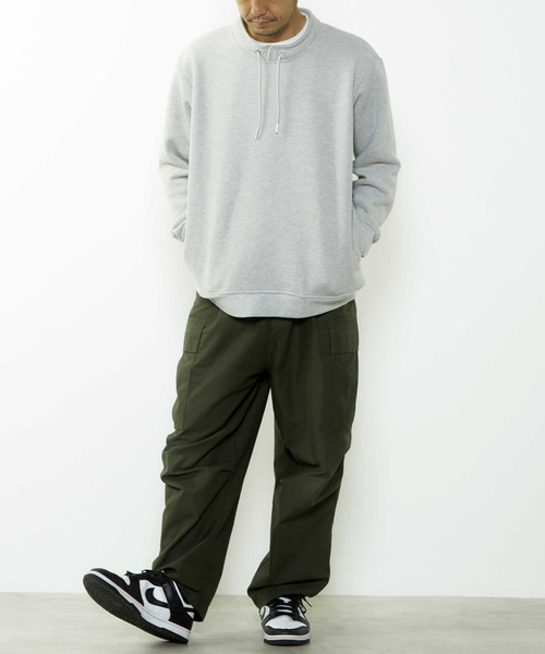 MEN'S MELROSE（メンズメルローズ）の「【MASTER FRAME/マスターフレーム】変形スタンドカラープルオーバースウェット（スウェット・メンズ・ミント/チャコールグレー/ライトグレー・4/3）」の18枚目の写真