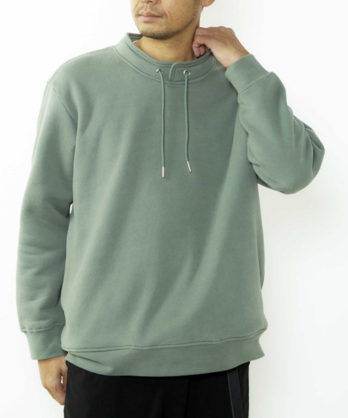 MEN'S MELROSE（メンズメルローズ）の「【MASTER FRAME/マスターフレーム】変形スタンドカラープルオーバースウェット（スウェット・メンズ・ミント/チャコールグレー/ライトグレー・4/3）」の20枚目の写真