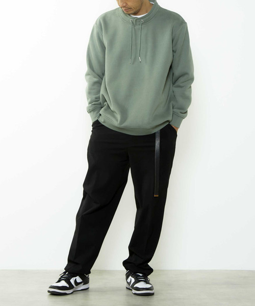 MEN'S MELROSE（メンズメルローズ）の「【MASTER FRAME/マスターフレーム】変形スタンドカラープルオーバースウェット（スウェット・メンズ・ミント/チャコールグレー/ライトグレー・4/3）」の22枚目の写真