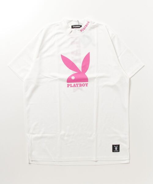 PLAYBOY（プレイボーイ）の「PLAYBOY プリントハイネック 半袖Tシャツ（Tシャツ/カットソー・メンズ・ホワイト/グレー系/ブラック/ホワイト系/ブラック系/チャコール・L/XL/M）」の3枚目の写真
