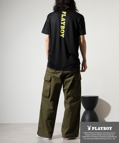 PLAYBOY（プレイボーイ）の「PLAYBOY プリントハイネック 半袖Tシャツ（Tシャツ/カットソー・メンズ・ホワイト/グレー系/ブラック/ホワイト系/ブラック系/チャコール・L/XL/M）」の11枚目の写真