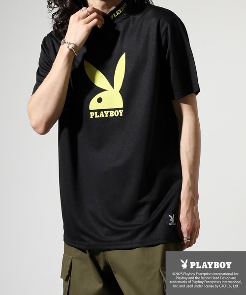 PLAYBOY（プレイボーイ）の「PLAYBOY プリントハイネック 半袖Tシャツ（Tシャツ/カットソー・メンズ・ホワイト/グレー系/ブラック/ホワイト系/ブラック系/チャコール・L/XL/M）」の8枚目の写真