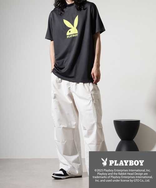 PLAYBOY（プレイボーイ）の「PLAYBOY プリントハイネック 半袖Tシャツ（Tシャツ/カットソー・メンズ・ホワイト/グレー系/ブラック/ホワイト系/ブラック系/チャコール・L/XL/M）」の18枚目の写真