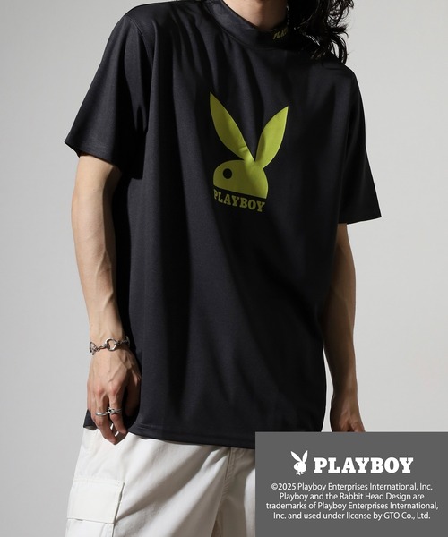 PLAYBOY（プレイボーイ）の「PLAYBOY プリントハイネック 半袖Tシャツ（Tシャツ/カットソー・メンズ・ホワイト/グレー系/ブラック/ホワイト系/ブラック系/チャコール・L/XL/M）」の21枚目の写真