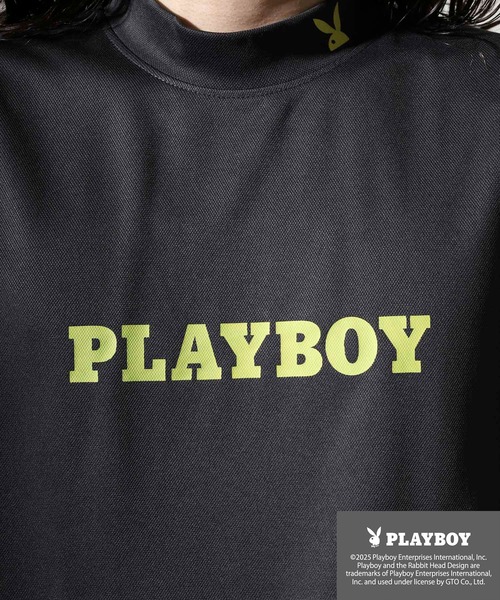 PLAYBOY（プレイボーイ）の「PLAYBOY プリントハイネック 半袖Tシャツ（Tシャツ/カットソー・メンズ・ホワイト/グレー系/ブラック/ホワイト系/ブラック系/チャコール・L/XL/M）」の16枚目の写真
