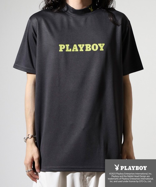 PLAYBOY（プレイボーイ）の「PLAYBOY プリントハイネック 半袖Tシャツ（Tシャツ/カットソー・メンズ・ホワイト/グレー系/ブラック/ホワイト系/ブラック系/チャコール・L/XL/M）」の12枚目の写真