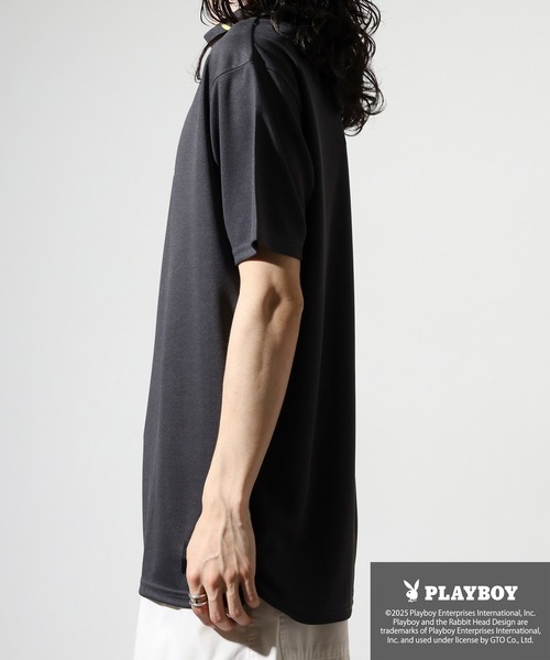PLAYBOY（プレイボーイ）の「PLAYBOY プリントハイネック 半袖Tシャツ（Tシャツ/カットソー・メンズ・ホワイト/グレー系/ブラック/ホワイト系/ブラック系/チャコール・L/XL/M）」の13枚目の写真