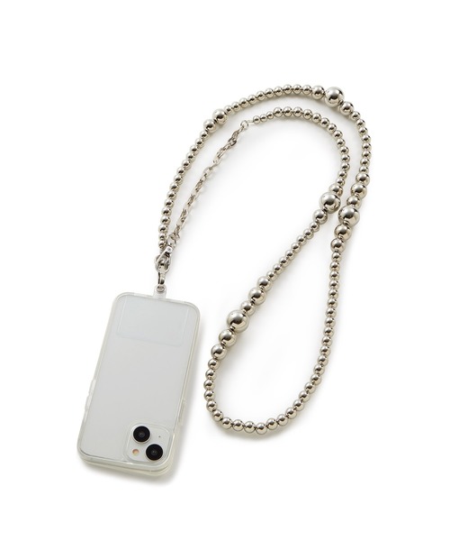 TREASURE TOPKAPI(トレジャートプカピ)の「【TREASURE TOPKAPI】ボールビーズ スマホ ショルダー ストラップ(ショルダーバッグ・レディース・オフホワイト/シルバー・FREE)」の6枚目の写真