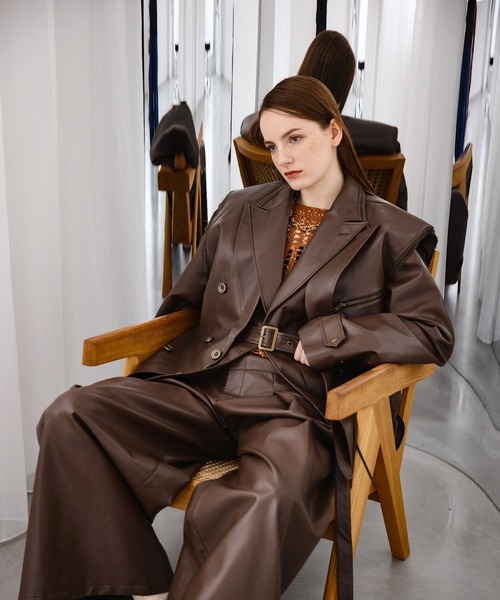 seyto（セイト）の「Vintage like fake leather tailored vest / ヴィンテージフェイクレザーテーラードベスト（ベスト・メンズ・ブラック/ブラウン・1/3/2）」の19枚目の写真