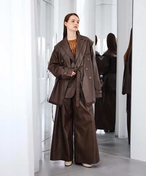 seyto（セイト）の「Vintage like fake leather tailored vest