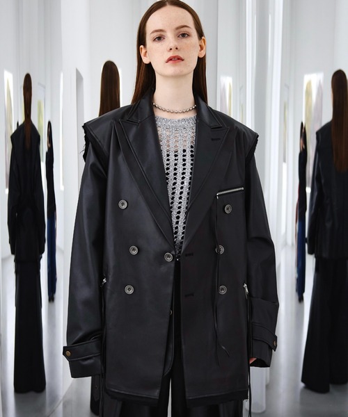 seyto（セイト）の「Vintage like fake leather tailored vest / ヴィンテージフェイクレザーテーラードベスト（ベスト・メンズ・ブラック/ブラウン・1/3/2）」の3枚目の写真