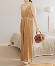 flower | メルティングベロアロンパース(つなぎ/オールインワン)