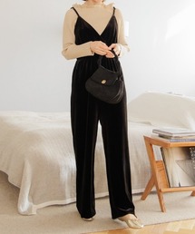 flower | メルティングベロアロンパース(つなぎ/オールインワン)