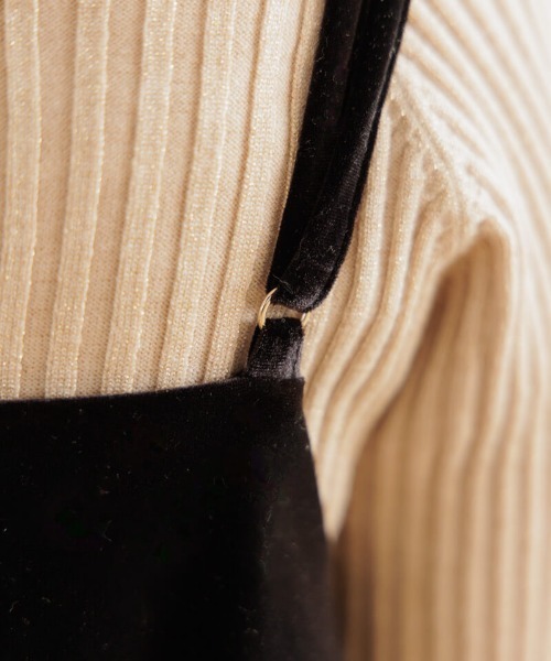 flower（フラワー）の「メルティングベロアロンパース（つなぎ/オールインワン・レディース・ベージュ/ブラック・M/S）」の13枚目の写真