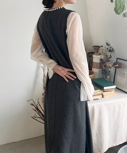 フレッドペリー 19AW ワンピース ロング 長袖 ジップアップ  