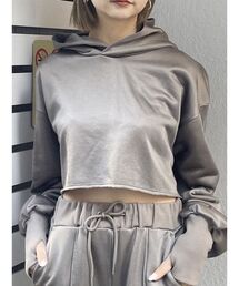 MURUA | シャイニークロップトフーディー(Tシャツ/カットソー)