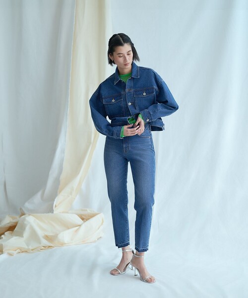 GALLEST(ギャレスト)の「フォルムデニムジャケット(デニムジャケット・レディース・アイボリー/チャコールグレー/ネイビー・40/38/36)」の4枚目の写真