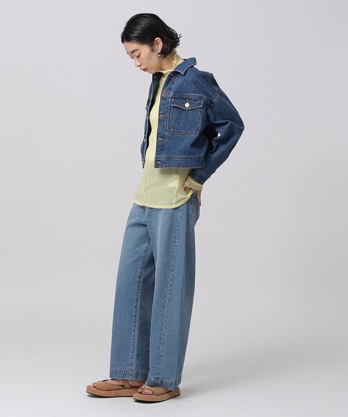 GALLEST(ギャレスト)の「フォルムデニムジャケット(デニムジャケット・レディース・アイボリー/チャコールグレー/ネイビー・40/38/36)」の6枚目の写真